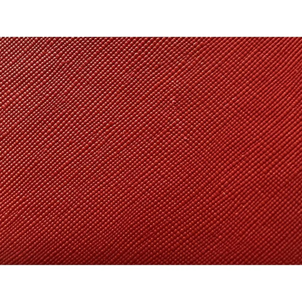 Red Solid Pattern Faux Leather Tote Bag Top Zip Inner Pockets with Strap 15”x12” - Picture 6 of 6